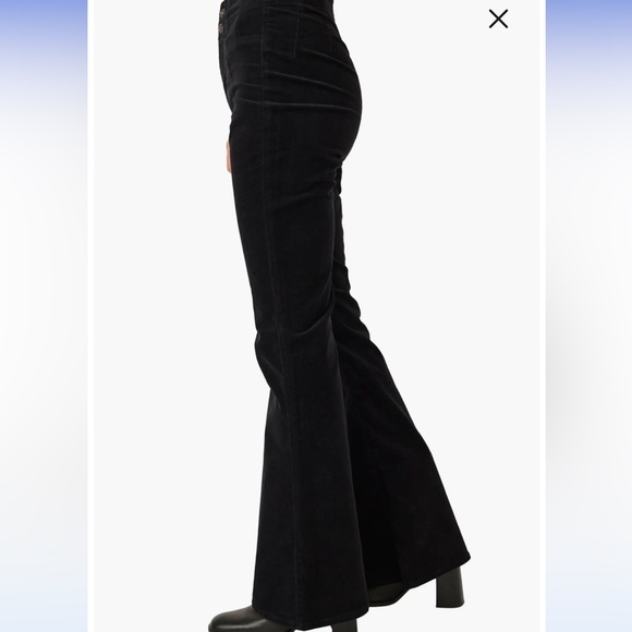 Free People Jayde Cord High Rise Flare Black Corduroy Pants - Picture 3 of 16
